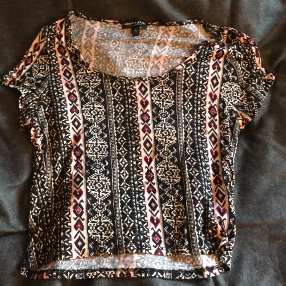Aztec crop top shirt